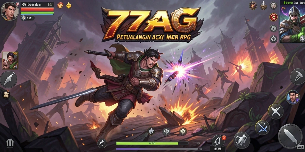 Tampilan gameplay ARPG yang mendebarkan di 77AG.