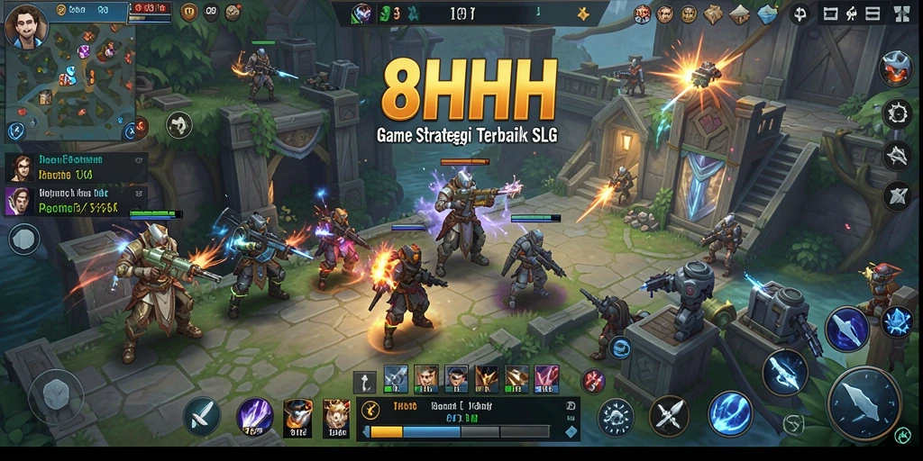 Tampilan gameplay menegangkan di 8HHH dengan strategi SLG yang mendalam.