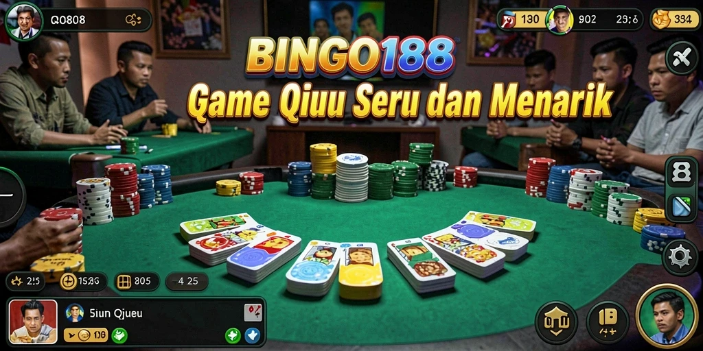 Tampilan seru gameplay QiuQiu BINGO188 yang menantang.