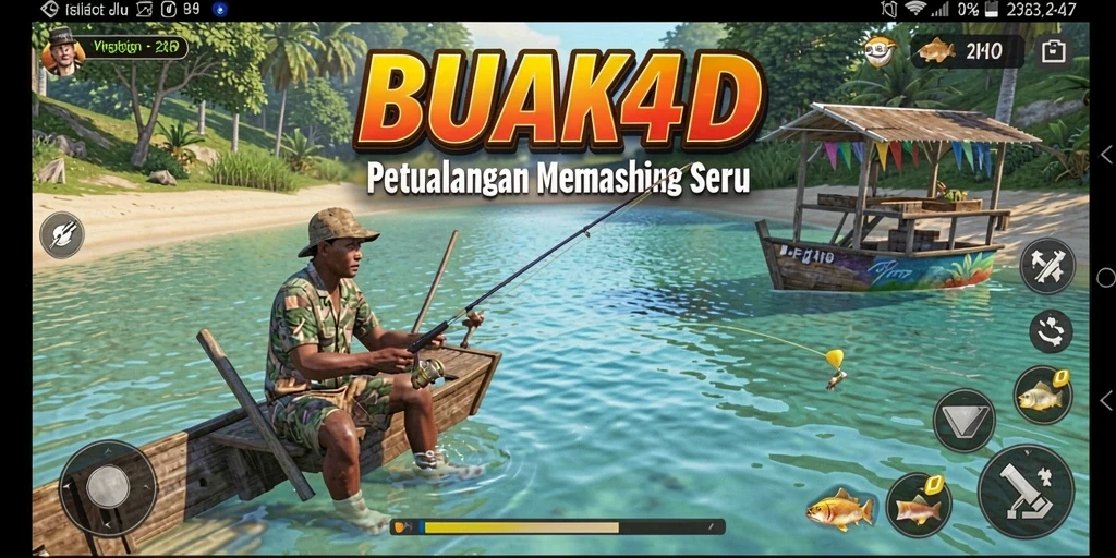 Tampilan menarik dari gameplay BUAH4D saat menangkap ikan besar.