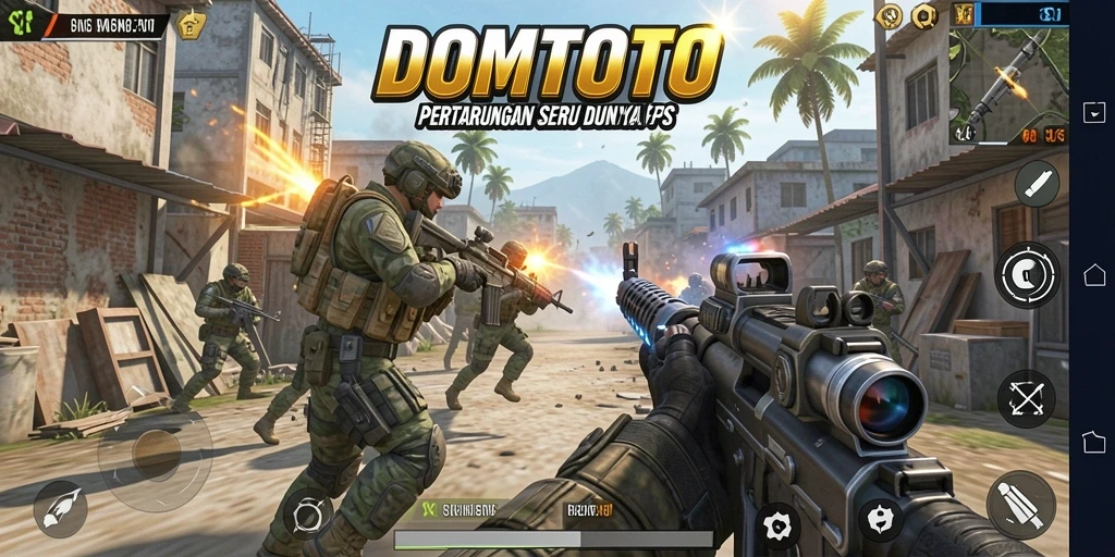 Screenshot gameplay menampilkan aksi intens di battlefield DOMTOTO.