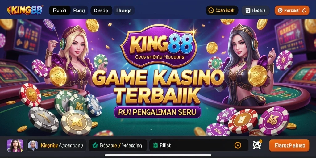 Gamplay KING88 menunjukkan suasana kasino yang mendebarkan dan seru.