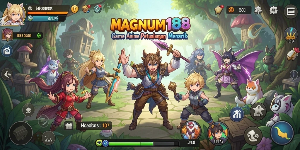 Tampilan gameplay MAGNUM188 dengan karakter Anime yang beraksi.