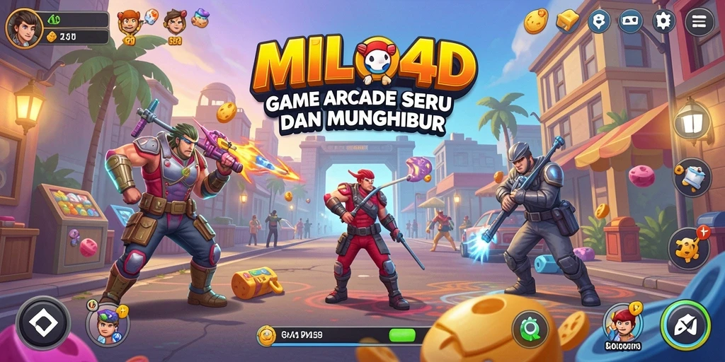 Screenshot utama menunjukkan momen menegangkan dalam gameplay Arcade.