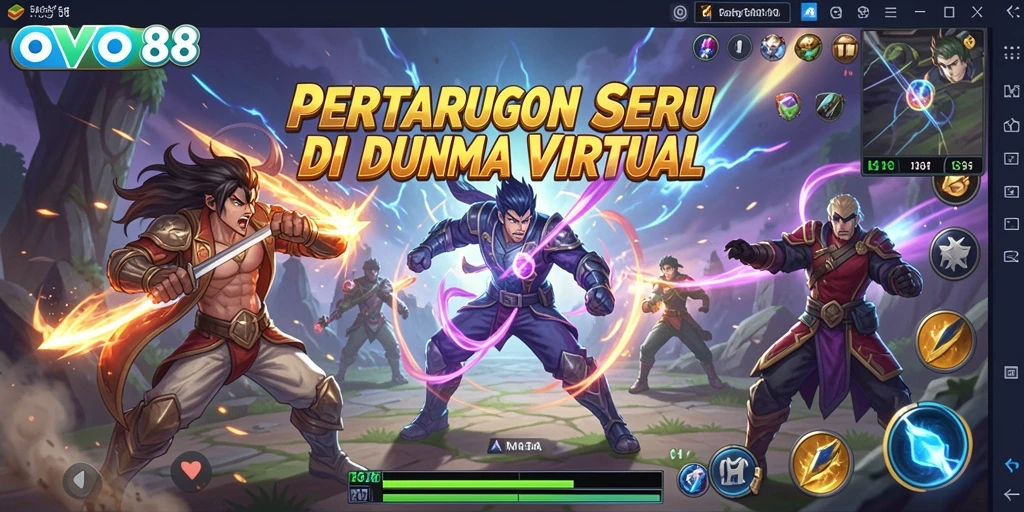 Tangkapan layar gameplay OVO88 menampilkan aksi pertarungan yang intens.