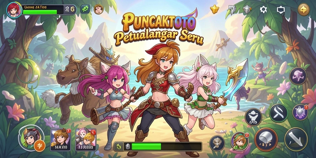 Screenshot gameplay PUNCAKTOTO yang menampilkan aksi karakter Anime.