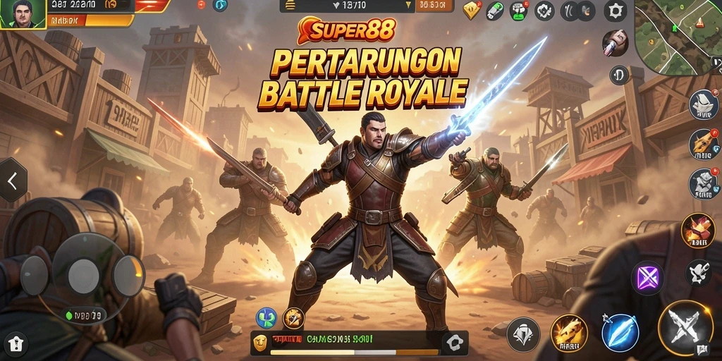 Tangkapan layar gameplay SUPER88 yang penuh aksi di medan perang.