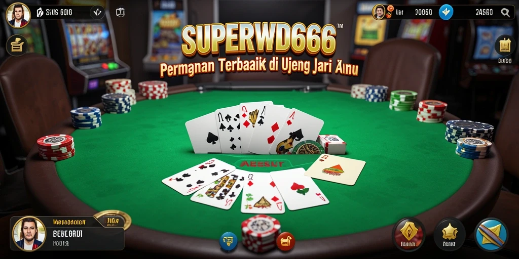 Tampilan gameplay poker yang mengasyikkan di SUPERWD666.