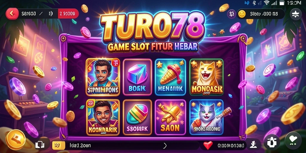 Screenshot gameplay TURBO78 dengan tema slot yang menegangkan.