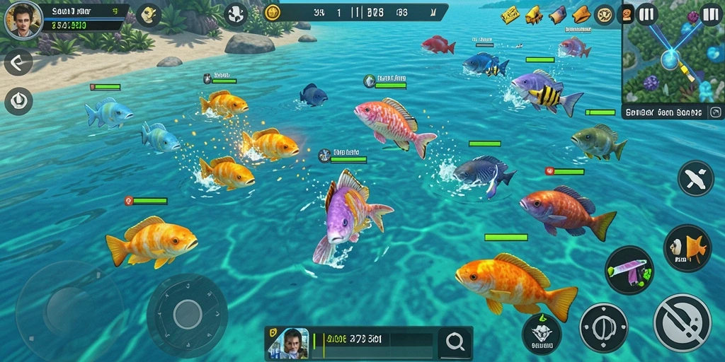 Tangkapan momen seru dalam gameplay Tembak Ikan.