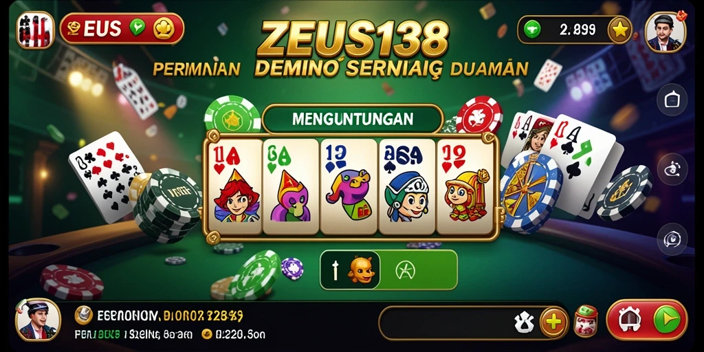 Tampilan gameplay seru dari permainan Domino ZEUS138.